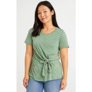 SHEIN Multicolored Tie Front Short Sleeve Tee